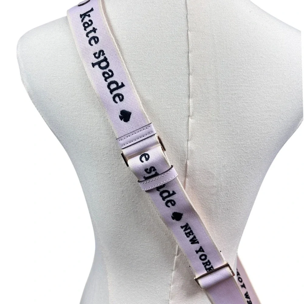 NWOT Kate Spade Bag Strap Guitar Strap Lavender Webbing Adjustable Crossbody OS